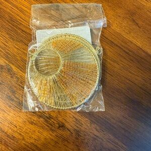 Gold and Silver Wire Hoop Earrings